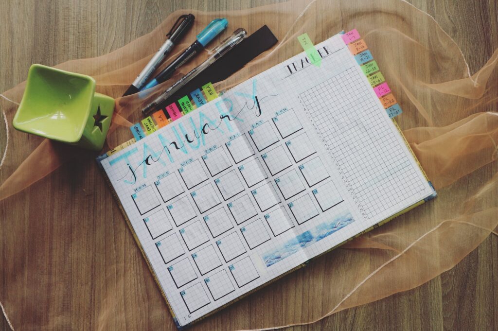 A monthly planner: bullet journal ideas for self-growth