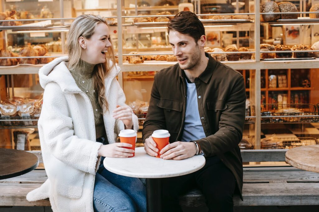 Having coffee time at a café: Relationship-building activities