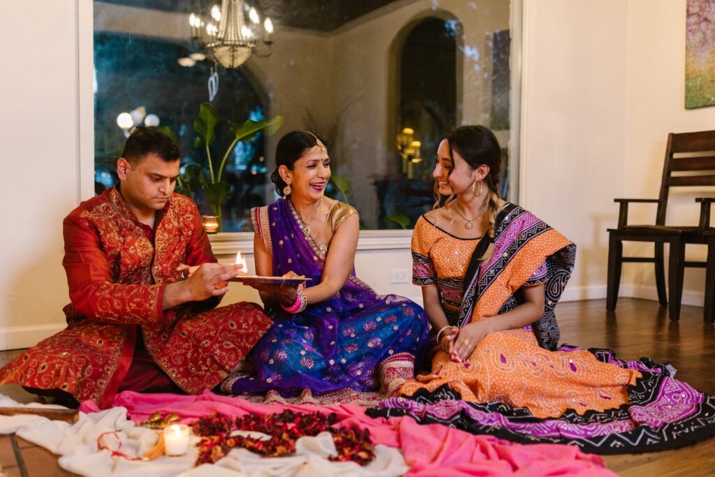 A family celebrating Diwali festival: one of the widely celebrated cultural festivals around the world