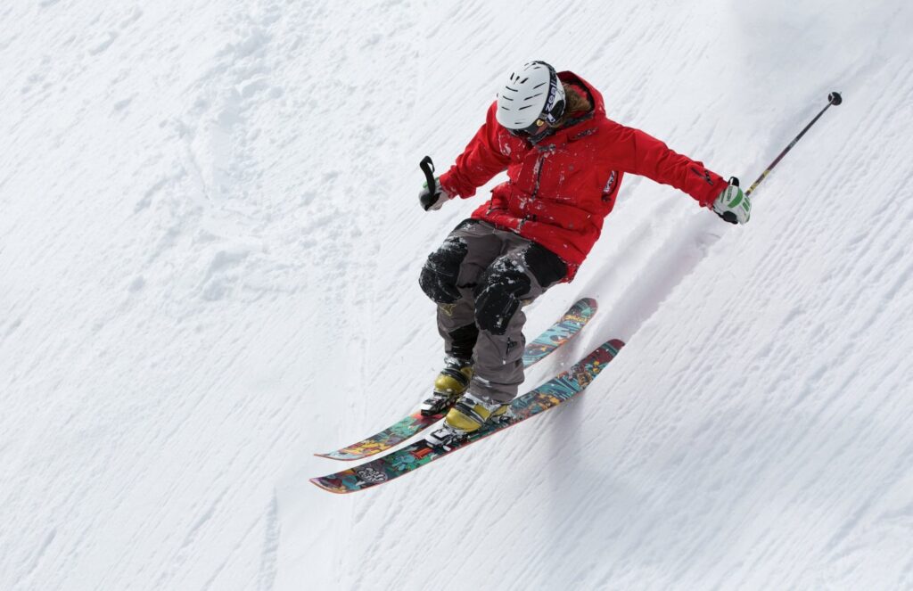 A guy playing winter sports